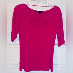 Hot Pink Jersey Tee by Cable & Gauge. Size M